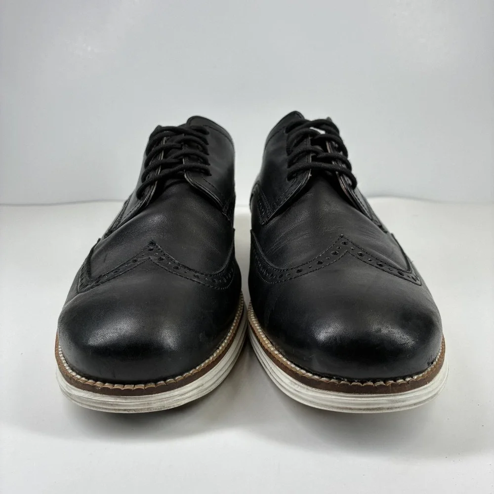 Cole Haan OriginalGrand Men's US 11M Black Leather Wingtip Oxford Shoes C26469